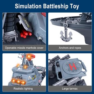 Ensemble de sauvetage de bateau de patrouille à roue libre avec lumières et sons Embarcation de glisse avec dériveur et aéronef sans pilote (UAV) Pretend Play Maritime Adventures - Product Image 2