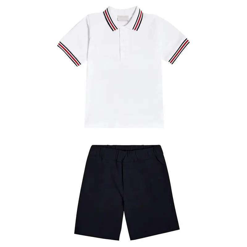 2023 Logo personnalisé été 100% coton garçons Shorts chemises Polo T-shirt enfants ensemble de vêtements