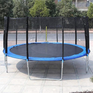 Barato gran jardín trampolín redondo al aire libre con red de seguridad de recinto - Product Image 4