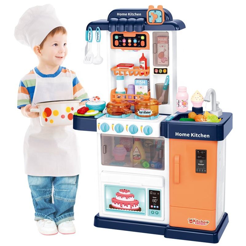 Juego de cocina de 76CM para niños, mesa de juego de simulación, conjunto  de cocina grande, juguete