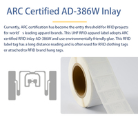 Étiquette de vente au détail RFID UHF certifiée ARC M730 128 bits EPC, imprimée sur mesure, en papier couché, autocollante, pour l'inventaire des supermarchés