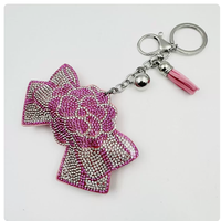 Porte-clés en cuir PU imprimé léopard avec strass, accessoires de charme DIY pour téléphones, sacs et voitures – Nouveaux produits innovants