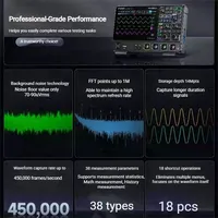 Osciloscopio Digital FNIRSI DPOF1204, 4 Canales, 200MHz, 1GSa/s, 7Mpts, Pantalla Táctil de 7 Pulgadas, Alta Frecuencia de Actualización, de Sobremesa