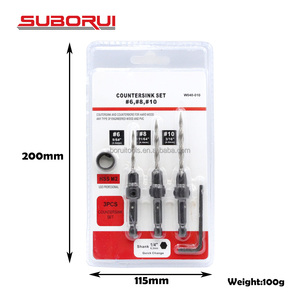 SUBORUI Brocas para madera 3 4 5 6 7 8 10mm Carpintería Llave <span class=keywords><strong>Allen</strong></span> Flauta Hss Juego de brocas avellanadoras - Product Image 3