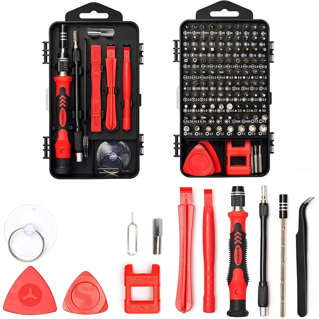 115pcs 122pcs Repair Tool Kit,Magnetic Screwdriver Set With Mini Built-in Box for Electronics Iphone -001