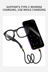 Lunettes Audio-Vidéo Intelligentes IA <span class=keywords><strong>en</strong></span> Gros, Caméra HD 8MP 800W, <span class=keywords><strong>Traduction</strong></span>, Réponse aux Appels, Étanche, EIS, Lunettes Connectées - Product Image 5