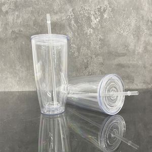 Double Walled Blank Clear Snow Globe Glitter 25Oz Plastic <b>Cup</b> Tumbler <b>Cups</b> for Uv Dtf Wraps With <b>Lid</b> <b>Straw</b> - Product Image 3