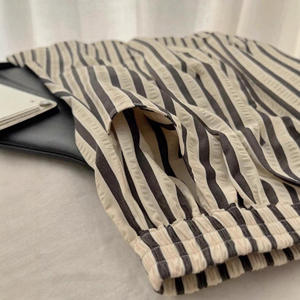 Gonna Casual in Chiffon a righe per donne <span class=keywords><strong>taglie</strong></span> forti confortevole pendolarismo estivo con filo di cintura naturale tinto - Product Image 4