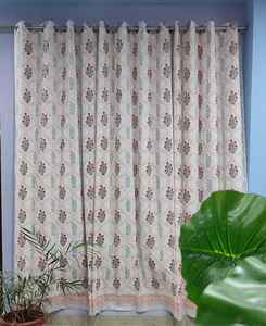 ผ้าม่านลายคลื่นพิมพ์มือบนผ้าฝ้ายคุณภาพพรีเมียม ป้องกันไฟ ทนความร้อน ป้องกันแสงได้เต็มที่ สไตล์โบฮีเมียน สำหรับห้องนั่งเล่น - Product Image 5