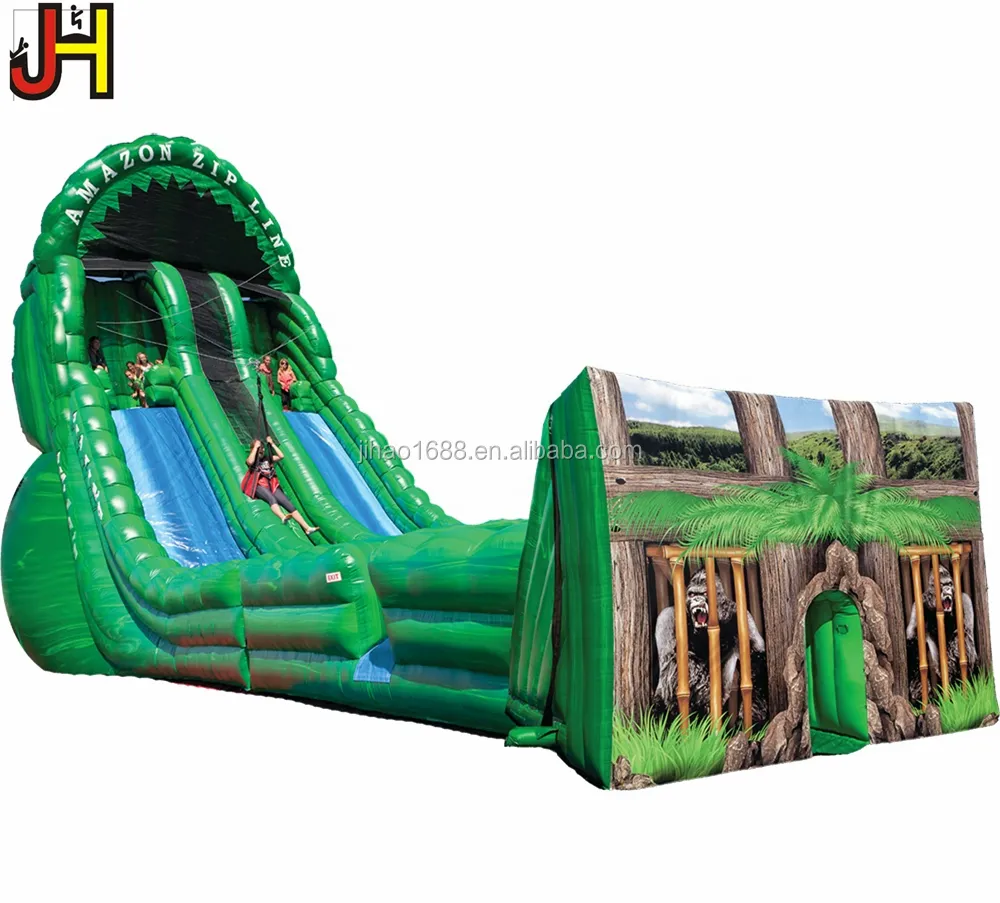 Portable Inflatable Zip Line Slide ,New Ropeway Game Bounce Zip Line