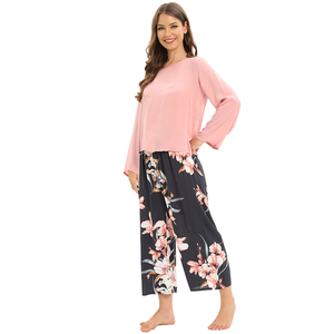 Ensemble de pyjama en rayonne à manches longues pour femmes, vêtements décontractés pour la maison, tenue de nuit - Product Image 5
