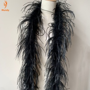 Écharpe en plumes d'autruche légère, design 1 à 5 plis, pour costumes de burlesque et accessoires de défilés de carnaval - Product Image 6