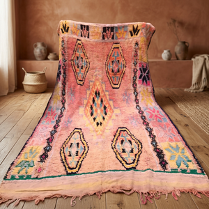 Alfombra Bohemia Rectangular de Lana de Pelo Largo Geométrica Beni Ourain Marroquí Hecha a Mano para Decoración de Sala de Estar - Product Image 5