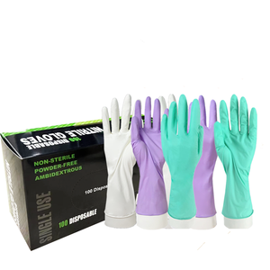 2024 superventas cocina tatuaje pelo <span class=keywords><strong>uñas</strong></span> salón de belleza 12 pulgadas Negro Azul blanco rosa púrpura verde guantes de nitrilo desechables - Product Image 1