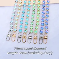 Chaîne de strass moka 10MM avec fermoirs dorés et argentés, style tige, pour décoration de sacs à main, accessoires de décoration pour robes de mariée et vêtements DIY