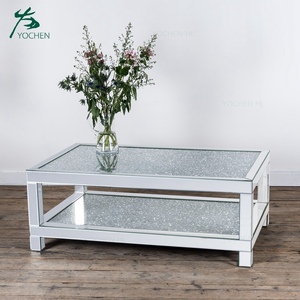 Diamonds Crushed 3 Drawers Glass <strong>Mirrored</strong> Nightstand Bedroom <strong>Bedside</strong> <strong>Cabinet</strong> with Crystal Handles - Product Image 5