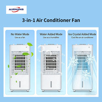 Ventilateur de climatisation mobile Airwens à installation facile avec roues, refroidissement par glace, télécommande, économie d'énergie, air purifié