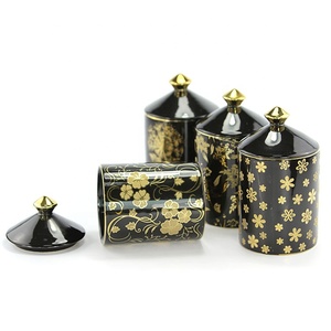 Custom Luxury Gold Logo Black Ceramic Jar Soy Wax <strong>Candle</strong> Cafe Coffee Cinnamon <strong>Patchouli</strong> Scented <strong>Candles</strong> - Product Image 5