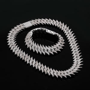 Pulseras Europeas Más Vendidas de 14mm, Collares de Cobre con Diamantes Completos Estilo Hip-Hop, Joyería Masculina al por Mayor, Símbolo Urbano - Product Image 2