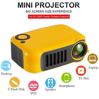 Projecteur A2000 pas cher en promotion, mini projecteur 1080p 3D, compatible livraison directe, 1500-2000 lumens, projecteur à courte focale intégré, version US