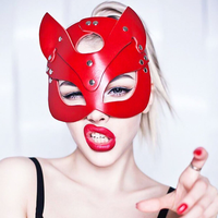 Masque de renard en cuir PU BlueRabbit pour cosplay, masque pour les yeux BDSM, masque de fête masquée, masque de jeu de rôle fétichiste, jouets de flirt sexuel