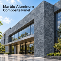 Panneau composite en aluminium marbré avec revêtement PE, veinage gris, 3 mm, taille personnalisée pour les murs décoratifs des halls d'hôtel