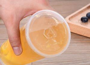 80mm Caliber Thickened Disposable High Footed Frosted Milk Tea <b>Cups</b> Injection Molded Heat Resistant Black Flat Lids - Product Image 6