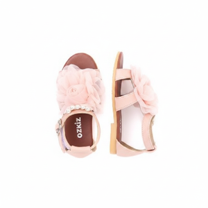 OZKIZ Korean Kids Premium Sandals F02 Open Toe Flower <b>Decoration</b> Breathable Polyester for 2-7 Years <b>Summer</b> Fashion Wholesale - Product Image 2