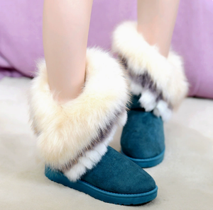 Nouvelles Bottes de Neige Mi-Hautes Imprimées Tendance pour <span class=keywords><strong>Femme</strong></span> Hiver 2026 – Chaussures Décontractées Chaudes à Semelle Épaisse Grande Taille pour Étudiantes - Product Image 3