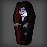 Cercueil de vampire gonflable géant de 6 pieds Décoration de cour extérieure pour Halloween Lumière LED Accessoire de fête Jardin Patio Vente chaude Nouveauté
