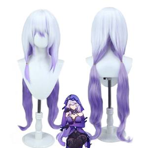 Jeu Honkai: Star Rail Black Swan <span class=keywords><strong>Cosplay</strong></span> Perruque longue et droite en cheveux blancs et violets GAHC-008 - Product Image 1