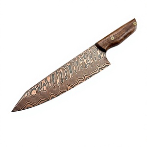 Couteau de chef professionnel THEWIZ CRAFTS en acier Damas à haute teneur en cuivre, forgé à la main, lame de 8-9,9 pouces, manche en bois, ambidextre - Product Image 1
