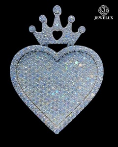 Proveedor Indio de Joyería Hip Hop de Lujo con Incrustaciones de Piedras, Colgante en Forma de Corazón, Venta al Por Mayor - Product Image 2