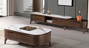 <span class=keywords><strong>Mesa</strong></span> de Centro Marrón para Sala de Estar, Muebles Modernos de Diseño de Lujo, <span class=keywords><strong>Mesa</strong></span> Portátil con Soporte para TV y Chimenea - Product Image 1