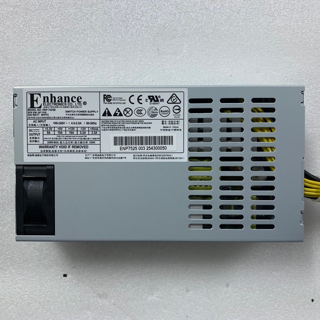 Enhance ENP-7525B 250W Flex ATX 1U Power Supply 80PLUS Bronze Non-Modular Silent PSU