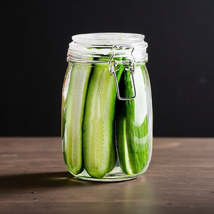 Tarro de almacenamiento de vidrio Tapas de sellado de metal Contenedores de vidrio herméticos para opciones de cubierta de condimentos Tarro de encurtidos con tapa de colador - Product Image 5