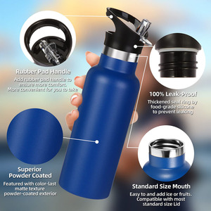OEM/ODM 500ml 750ml <b>Cups</b> Vaccum Hot/<b>Cold</b> Thermo Tumblers <b>with</b> Extra <b>Straws</b> and Lid Bottle - Product Image 2