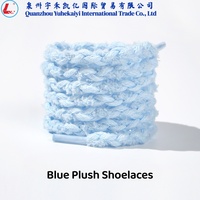 Lacets plats en peluche tricotée moelleuse de 8 mm de large, lacets de remplacement doux et colorés pour baskets et chaussures décontractées