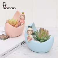 Pot de fleurs en résine mignon Lune et Planètes, décoration céleste étoilée pour plantes succulentes, idéal pour la maison, le bureau ou l'étagère, cadeau ciel nocturne rêveur