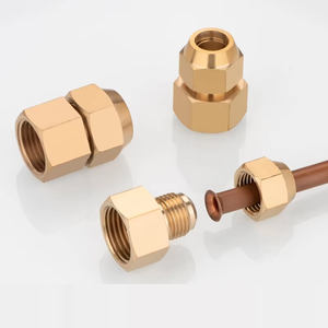 Tubo adattatore per manometro alta pressione in ottone per filo femmina/trattamento superficiale idraulico liscio - Product Image 2