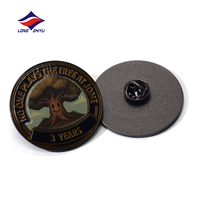 Produsen Lencana Logam Ramah Lingkungan Longzhiyu 20 Tahun, Pin Logam Paduan Seng dengan Logo Cetak UV Kustom untuk Hadiah