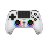 Manette de jeu sans fil bleue T pour PS Station Slim, PC Windows, avec joystick à effet Hall anti-drift, programmation, microphone et LED RGB