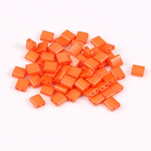 Cuentas de Tila de doble agujero de cristal, cuentas de semillas de Color sólido, cuentas de cristal cuadradas de doble agujero, pulsera DIY, accesorios tejidos - Product Image 6