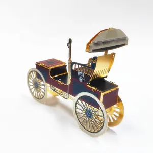 Custom Brass Etching Assemble Accessories 3D Model Metal Ornaments Classical Horse Drawn Carriage 3D Brass Crafts