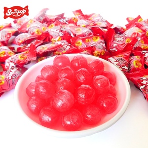 Vente en gros de bonbons durs rouges aromatisés aux fruits VC de 22 g, saveur exotique de miel et de pêche, vitamines en sachet décoré d'un revêtement - Product Image 3