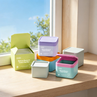 Conteneur pour cotons démaquillants en PP recyclable et écologique, sans BPA, pour peaux sensibles, solution de rangement sûre, vente en gros