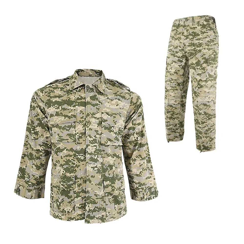 Dubbele Veilige Custom Tactische Bdu Camouflage Uniform Olijfgroene Tactische Bewaker Uniformen Op Maat Voor Mannen