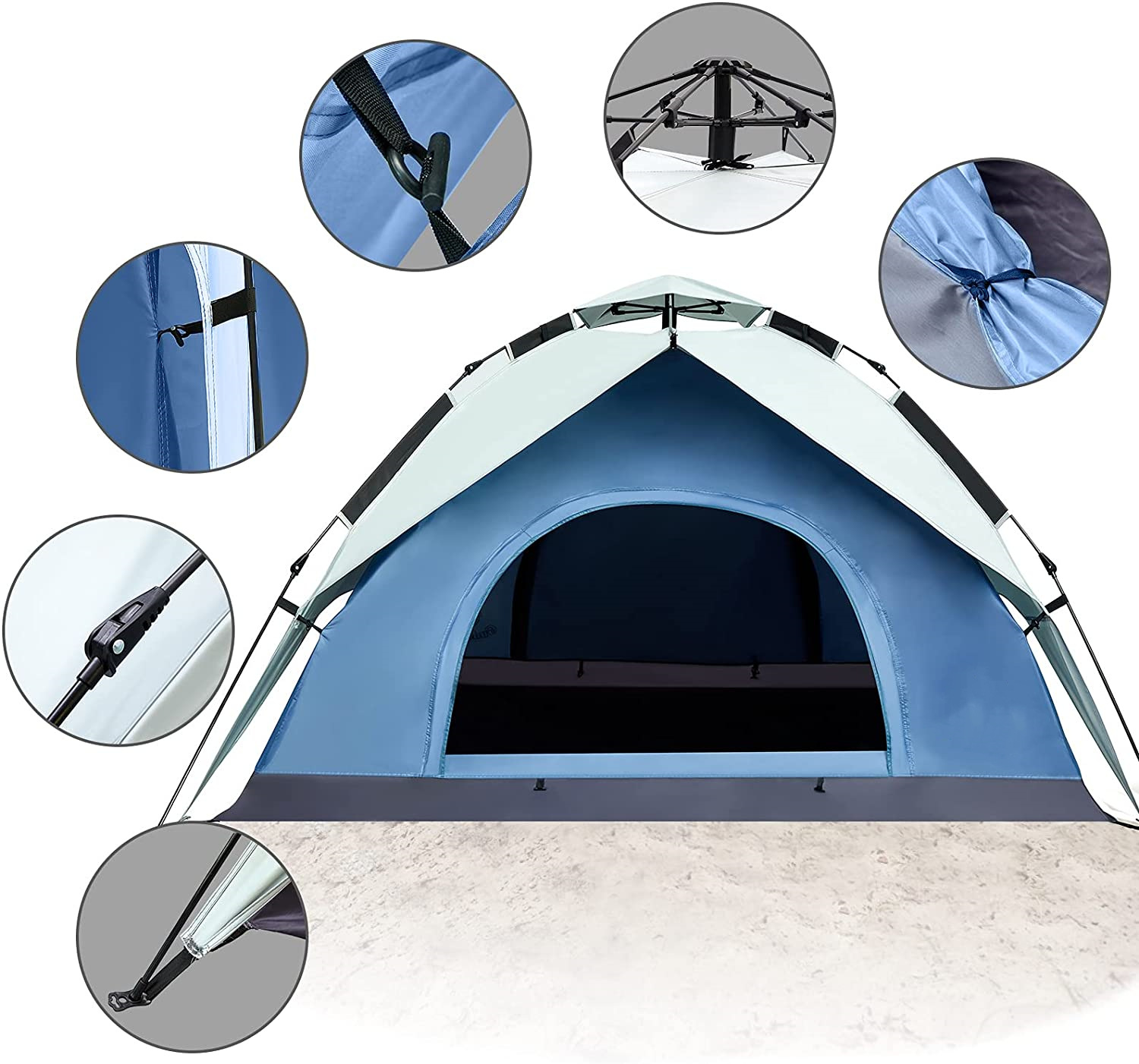 Oxford Windproof Outdoor Event Tent Pop Up Family Camping Tent