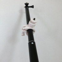 Support de caméra portable multifonctionnel en ABS blanc avec pince d'extension pour rétroviseur de moto
