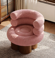 Fauteuil individuel en peluche doux et écologique, design tendance, inspiré de la dopamine, pour salon, balcon et détente des jeunes filles